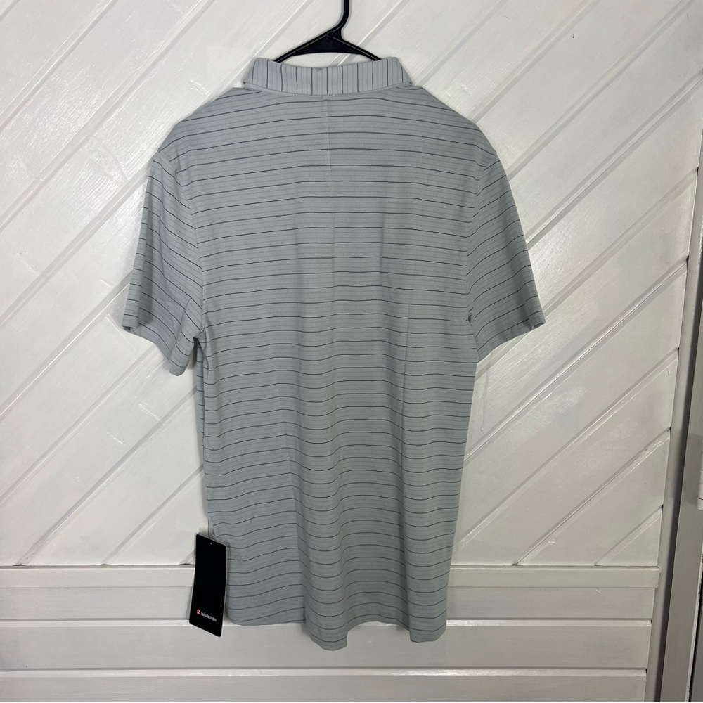 * Lululemon Evolution Polo Serenity Stripe Vapor Graphite Grey - Picture 2 of 3